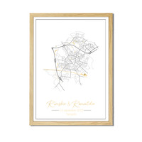 Hochzeitsposter Goldfolie / Silberfolie / Kupferfolie Stadtplan - Hochzeitsgeschenk personalisiert