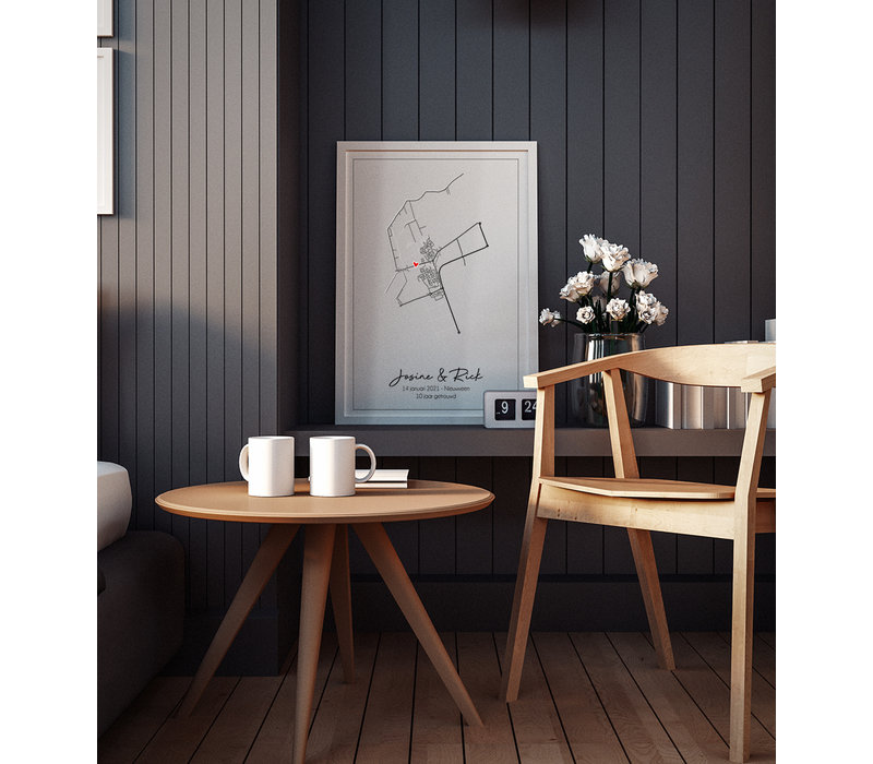 Hochzeitsposter Stadtplan - Hochzeitsgeschenk personalisiert - Copy