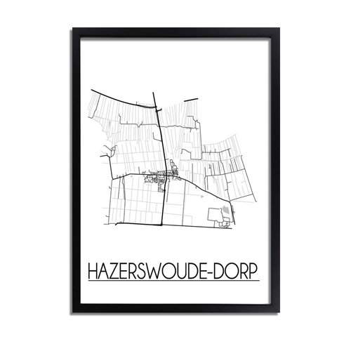 Hazerswoude Dorp Plattegrond poster 