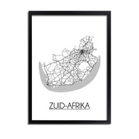 Zuid-Afrika Plattegrond poster