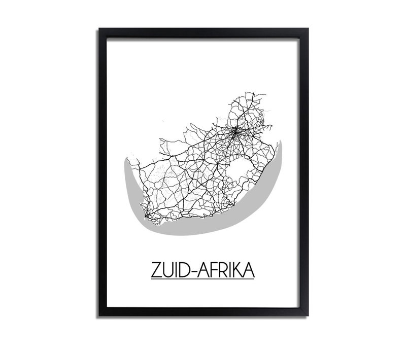 Zuid-Afrika Plattegrond poster