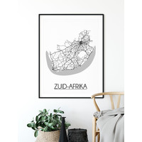 Zuid-Afrika Plattegrond poster