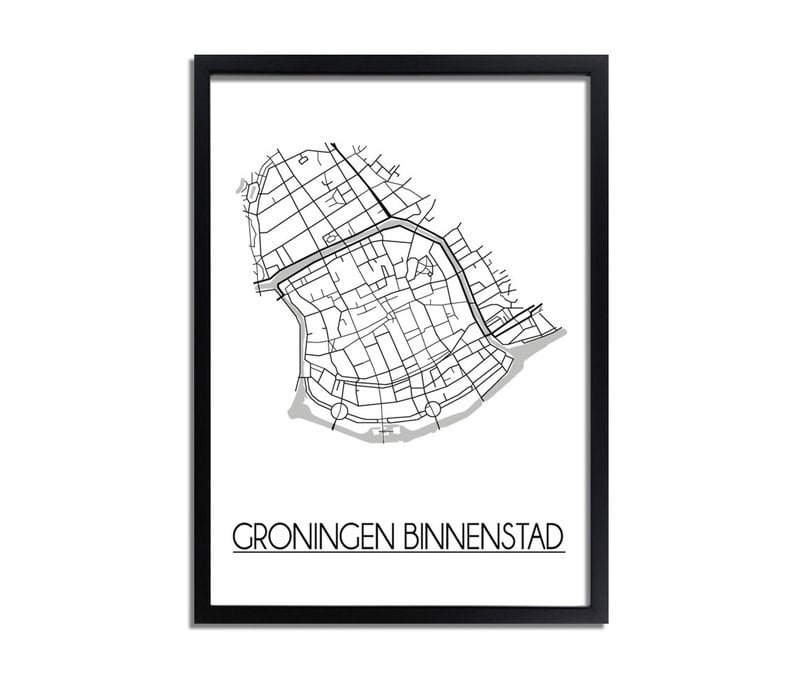 Groningen Binnenstad Plattegrond poster