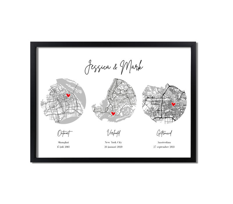 Hochzeitsposter Stadtplan - Hochzeitsgeschenk personalisiert - Copy - Copy - Copy - Copy