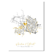 Hochzeitsposter Goldfolie / Silberfolie / Kupferfolie Stadtplan - Hochzeitsgeschenk personalisiert  - Copy - Copy - Copy - Copy - Copy