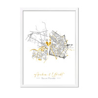 Hochzeitsposter Goldfolie / Silberfolie / Kupferfolie Stadtplan - Hochzeitsgeschenk personalisiert  - Copy - Copy - Copy - Copy - Copy
