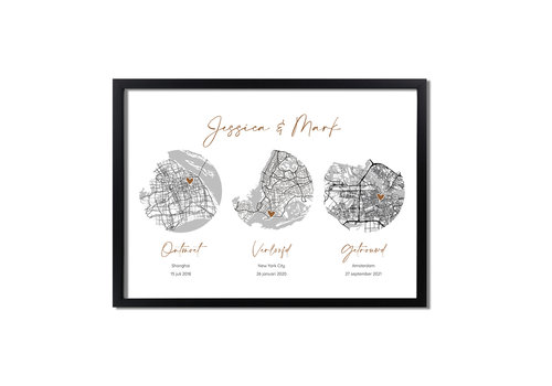 DesignClaud Hochzeitsposter Goldfolie / Silberfolie / Kupferfolie Stadtplan - Hochzeitsgeschenk personalisiert  - Copy - Copy - Copy - Copy - Copy - Copy