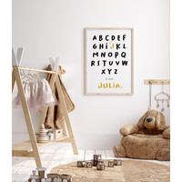 L'affiche Gold ABC peut être personnalisée pour une affiche de naissance.