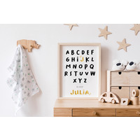 L'affiche Gold ABC peut être personnalisée pour une affiche de naissance.