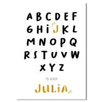 L'affiche Gold ABC peut être personnalisée pour une affiche de naissance.