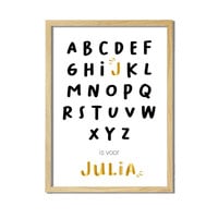 Goldenes ABC kann für Poster personalisiert werden - Geburtsposter