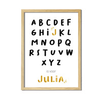L'affiche Gold ABC peut être personnalisée pour une affiche de naissance.