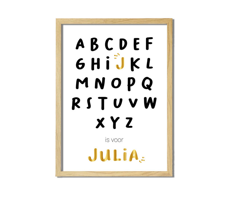 L'affiche Gold ABC peut être personnalisée pour une affiche de naissance.