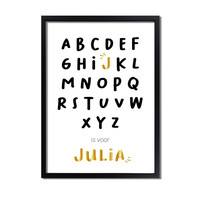 Gold ABC can be personalized for Poster - Birth Poster
