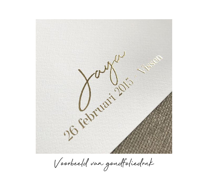 L'affiche Gold ABC peut être personnalisée pour une affiche de naissance.