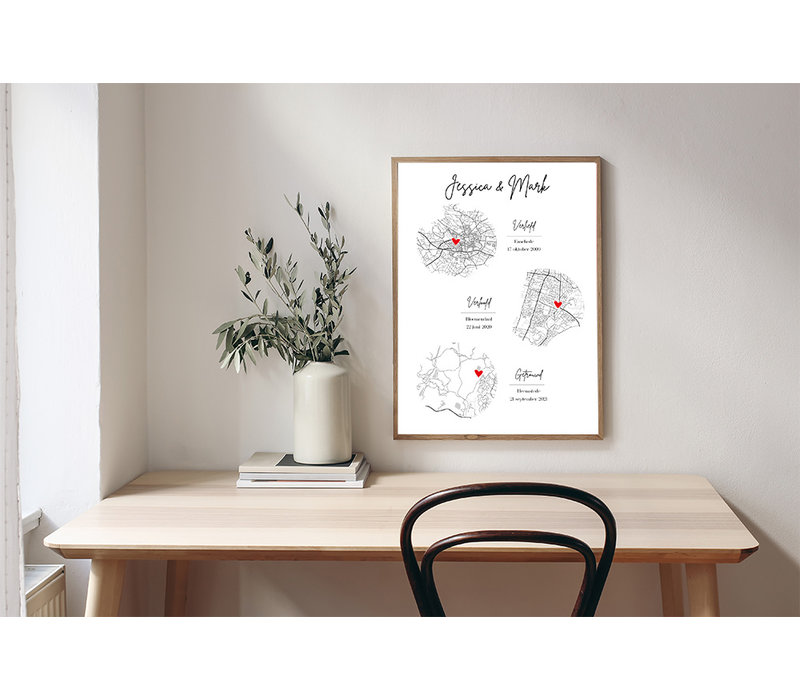Hochzeitsposter Stadtplan - Hochzeitsgeschenk personalisiert - Copy - Copy - Copy - Copy - Copy
