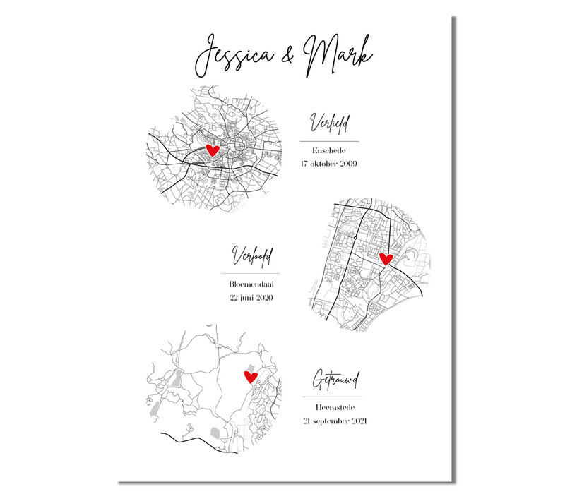 Hochzeitsposter Stadtplan - Hochzeitsgeschenk personalisiert - Copy - Copy - Copy - Copy - Copy