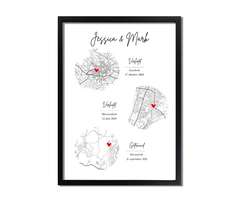 Hochzeitsposter Stadtplan - Hochzeitsgeschenk personalisiert - Copy - Copy - Copy - Copy - Copy