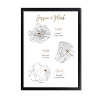 Hochzeitsposter Goldfolie / Silberfolie / Kupferfolie Stadtplan - Hochzeitsgeschenk personalisiert  - Copy - Copy - Copy - Copy - Copy - Copy - Copy