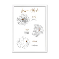 Hochzeitsposter Goldfolie / Silberfolie / Kupferfolie Stadtplan - Hochzeitsgeschenk personalisiert  - Copy - Copy - Copy - Copy - Copy - Copy - Copy