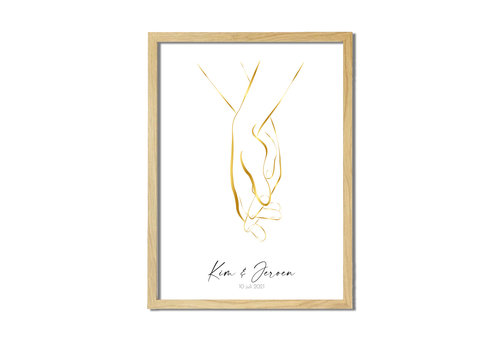 DesignClaud Hochzeitsposter Braut und Bräutigam Goldfolie - Hochzeitsgeschenk personalisiert - Copy