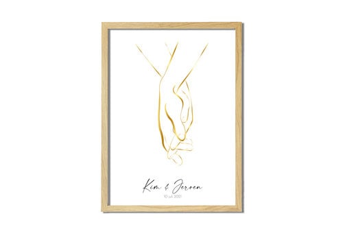 DesignClaud Wedding Poster Hands Gold