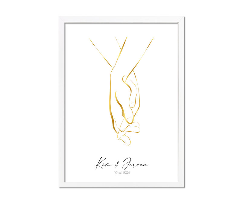 Affiche de mariage Mains Or
