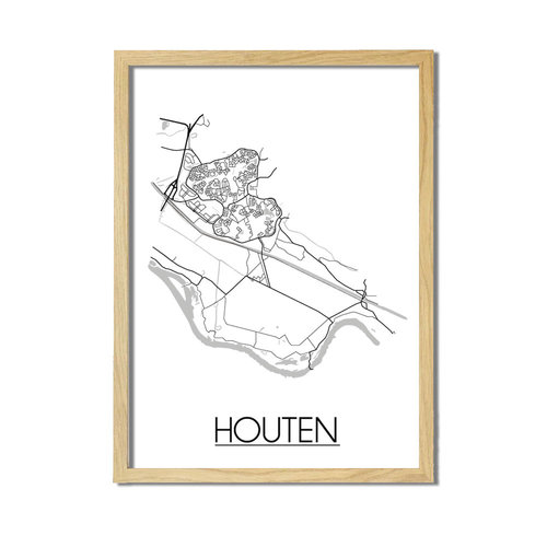 Houten Plattegrond poster 