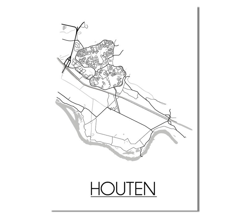 Houten Plattegrond poster