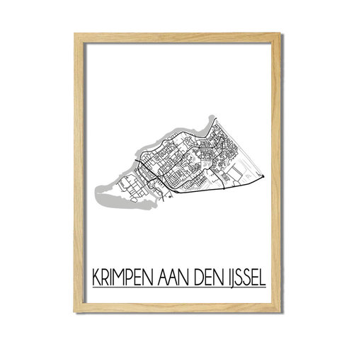 Krimpen aan den IJssel Plattegrond poster 