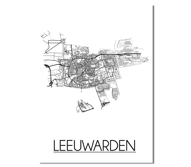 Leeuwarden Plattegrond poster