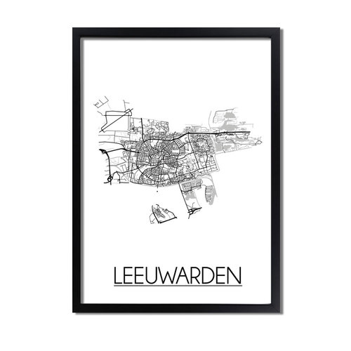 Leeuwarden Plattegrond poster 