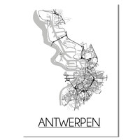 Antwerpen Plattegrond poster