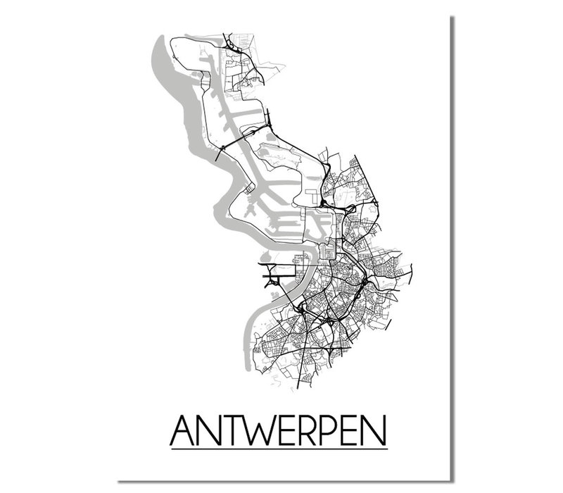 Antwerpen Plattegrond poster