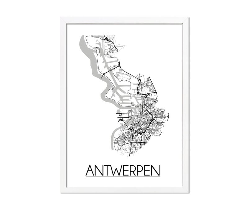 Antwerpen Plattegrond poster