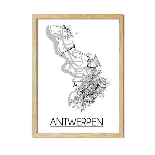 Antwerpen Plattegrond poster 