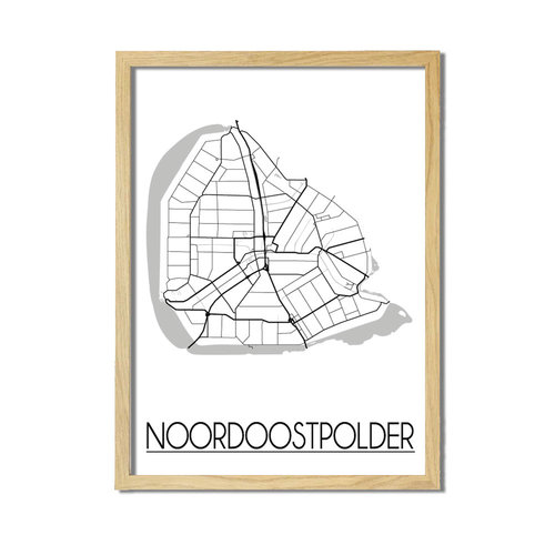 Noordoostpolder Plattegrond poster 