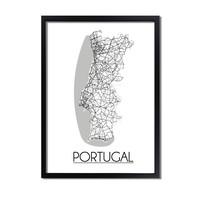 Portugal Plattegrond poster