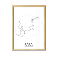 Saba Plattegrond poster