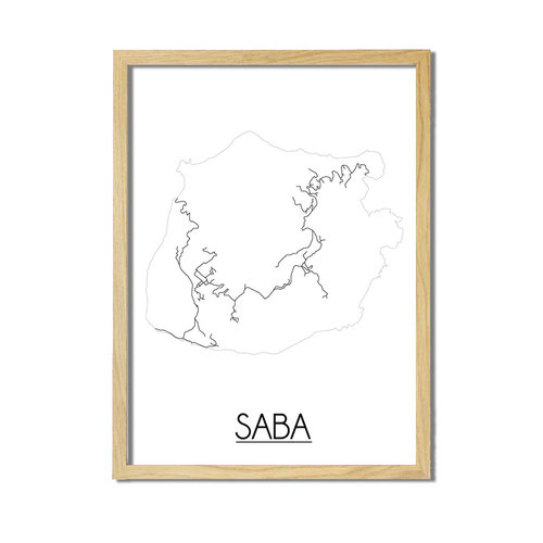 Saba Plattegrond poster 