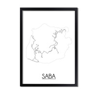 Saba Plattegrond poster