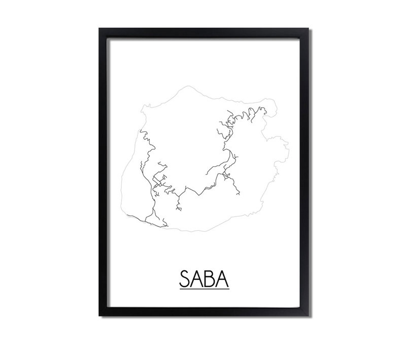 Saba Plattegrond poster