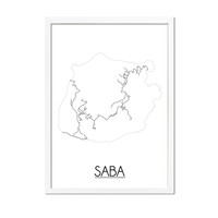 Saba Plattegrond poster