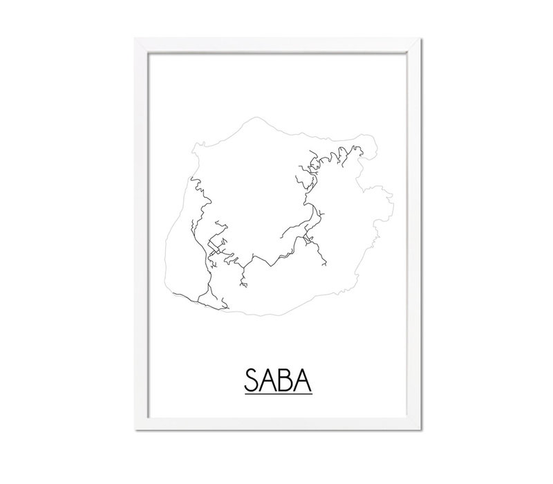 Saba Plattegrond poster