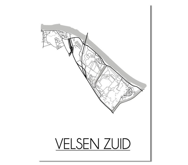 Velsen-Zuid Plattegrond poster