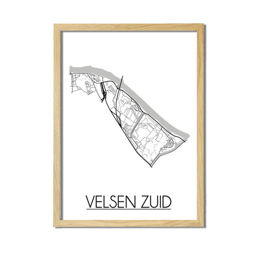 Velsen-Zuid Plattegrond poster 