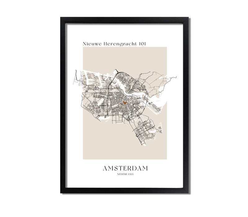 Gepersonaliseerde Stadskaart Plattegrond poster naar keuze