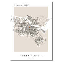 Hochzeitsposter Stadtplan - Hochzeitsgeschenk personalisiert - Copy
