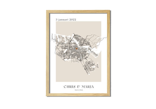 DesignClaud Hochzeitsposter Stadtplan - Hochzeitsgeschenk personalisiert - Copy