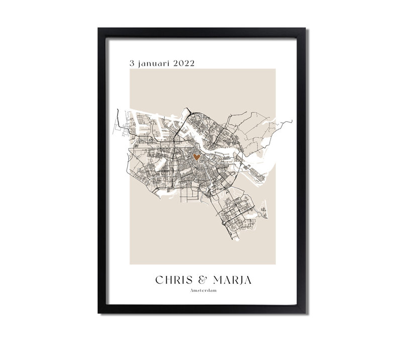 Hochzeitsposter Stadtplan - Hochzeitsgeschenk personalisiert - Copy